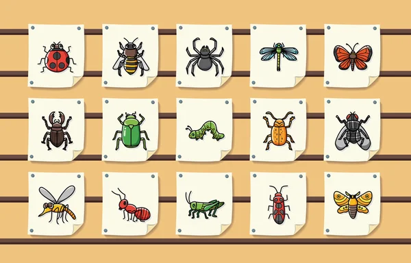 Насекомые и насекомые иконки набор, eps10 Векторная Графика