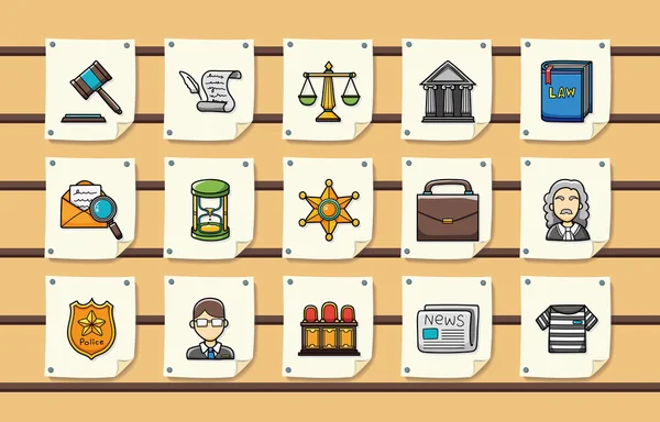 Conjunto de ícones da lei e da justiça, eps10 — Vetor de Stock