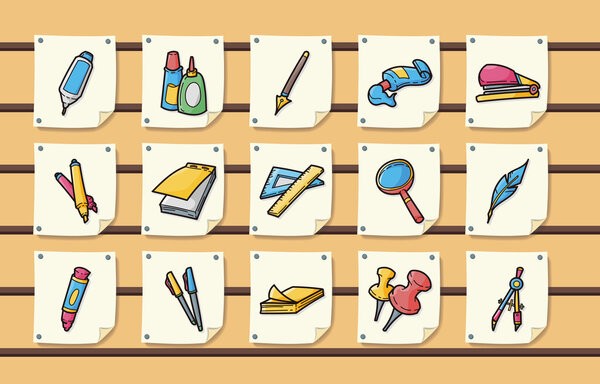 Stationery and drawing icons set,eps10