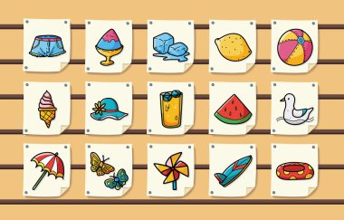 Yaz ve plaj simgeler kümesi, eps10