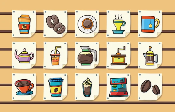 Káva a čaj ikony set, eps10 — Stockový vektor