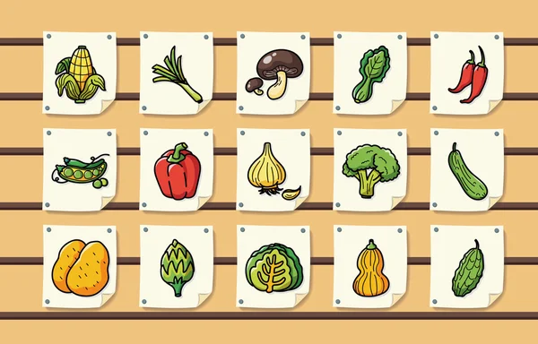 Groente- en fruitsector pictogrammen instellen, eps10 — Stockvector