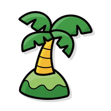 Hindistan cevizi ağacı renk doodle