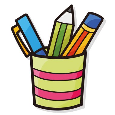 kalem ve kurşun kalem rengi doodle