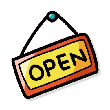 Açık işareti renk doodle