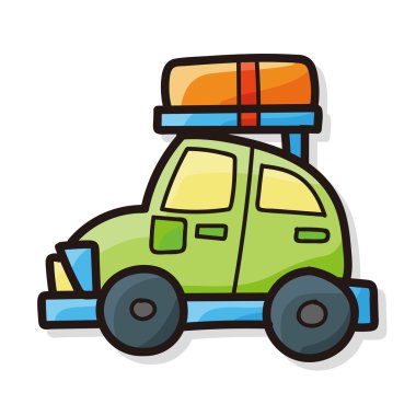 seyahat araba renk doodle