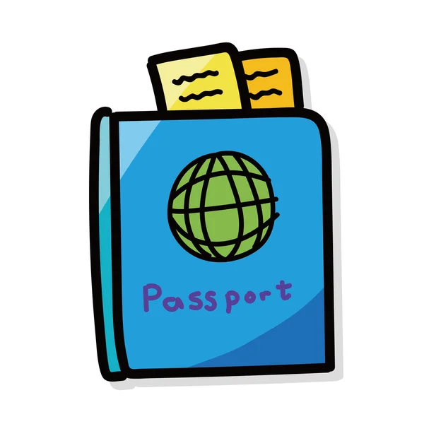 Passaporto colore doodle — Vettoriale Stock