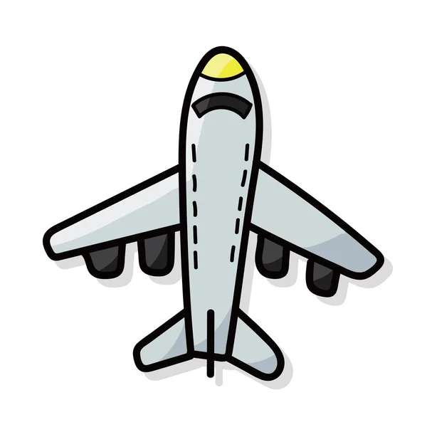 Couleur de l'avion doodle — Image vectorielle