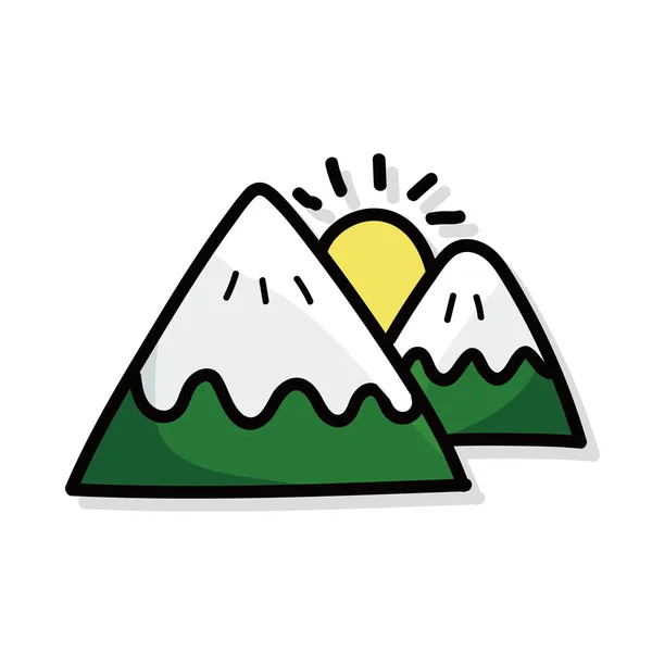 Mountain färg doodle — Stock vektor