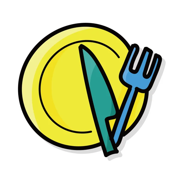 Tableware color doodle — Stock Vector