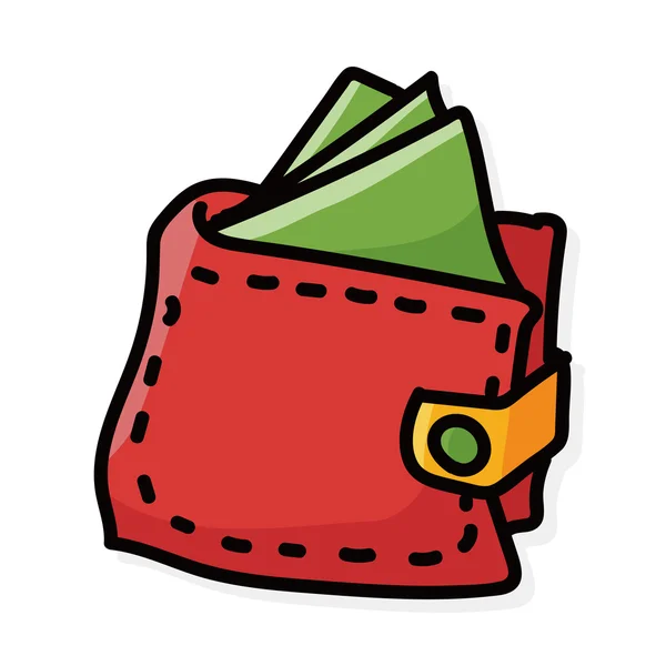 M-cüzdan renk doodle — Stok Vektör