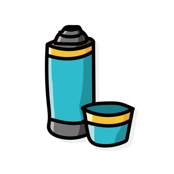 Fles water kleur doodle — Stockvector