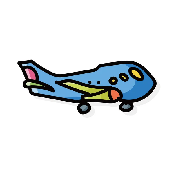 Couleur de l'avion doodle — Image vectorielle