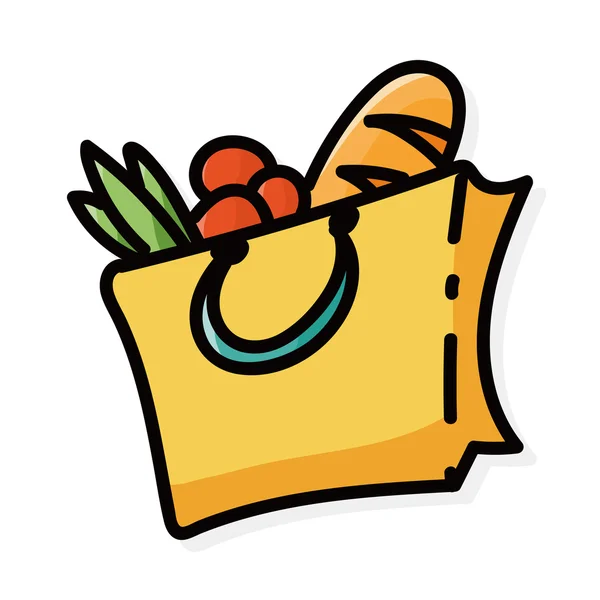 Bolsa de compras color doodle — Vector de stock