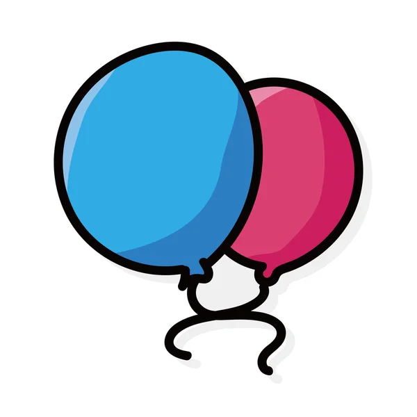 Ballon kleur doodle — Stockvector