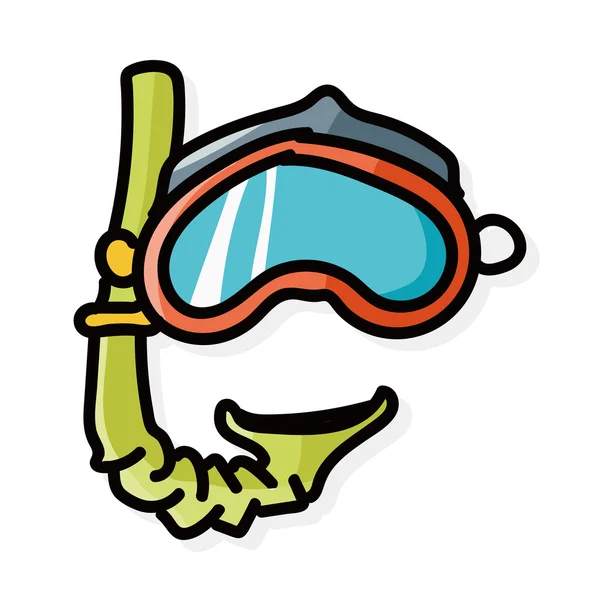 Snorkel färg doodle — Stock vektor