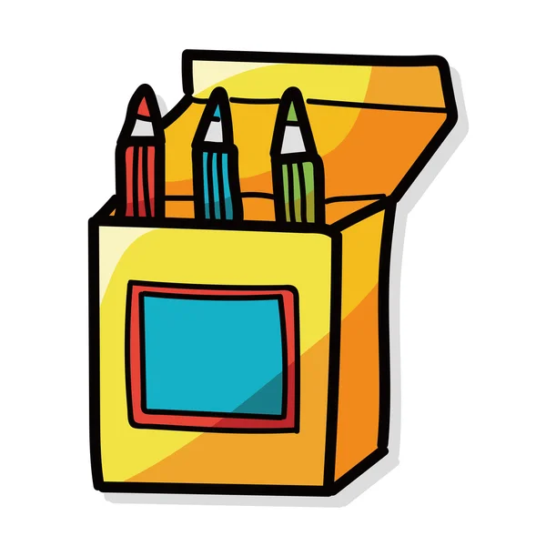 Caneta e lápis cor doodle — Vetor de Stock