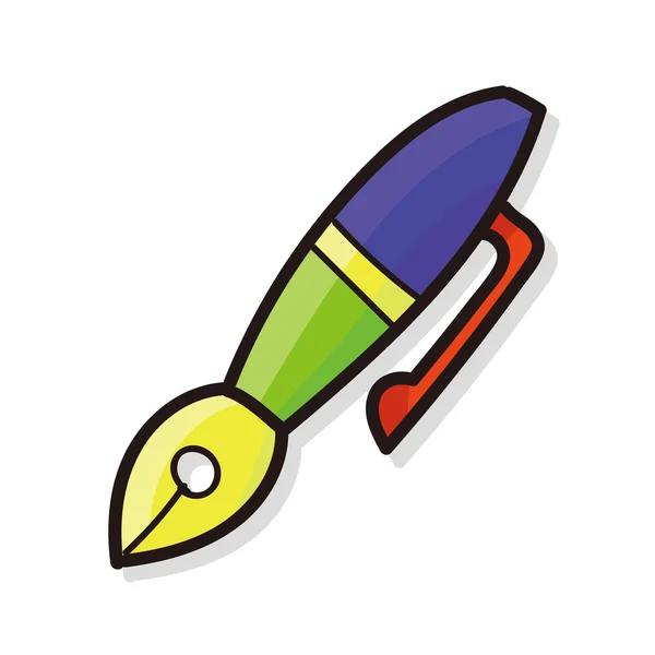 钢笔和铅笔彩色涂鸦 — 图库矢量图片