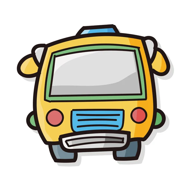 Escola ônibus cor doodle — Vetor de Stock