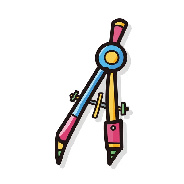 Compasses cor doodle — Vetor de Stock