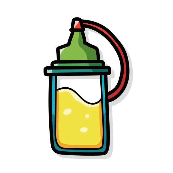 Salsa botella color garabato — Vector de stock