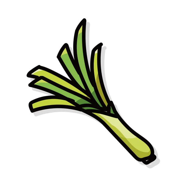 Vegetal Shallot cor doodle — Vetor de Stock