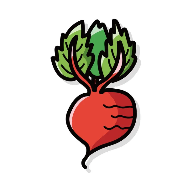Vegetabiliska morot färg doodle — Stock vektor