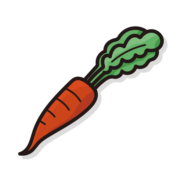 Pflanzliche Karotte Farbe Doodle — Stockvektor