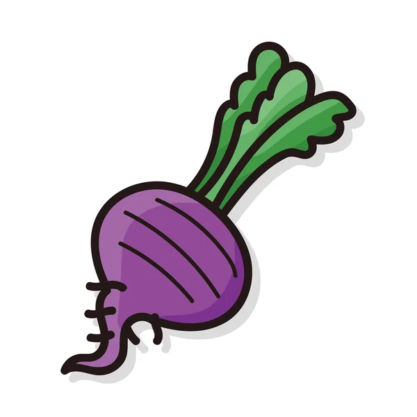 Vegetabiliska Sweet Rädisa färg doodle — Stock vektor