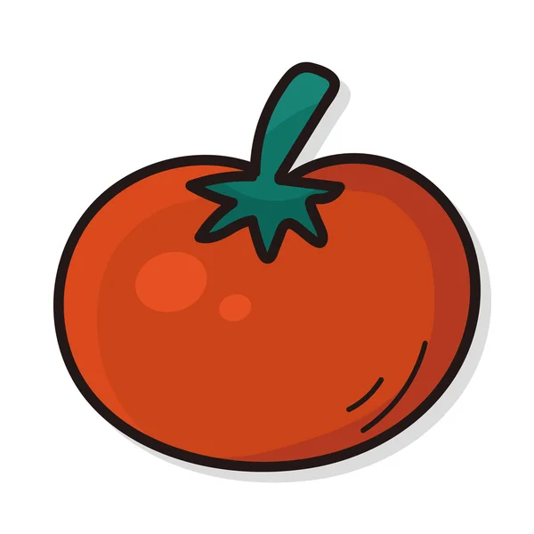 Vegetabiliska tomater färg doodle — Stock vektor