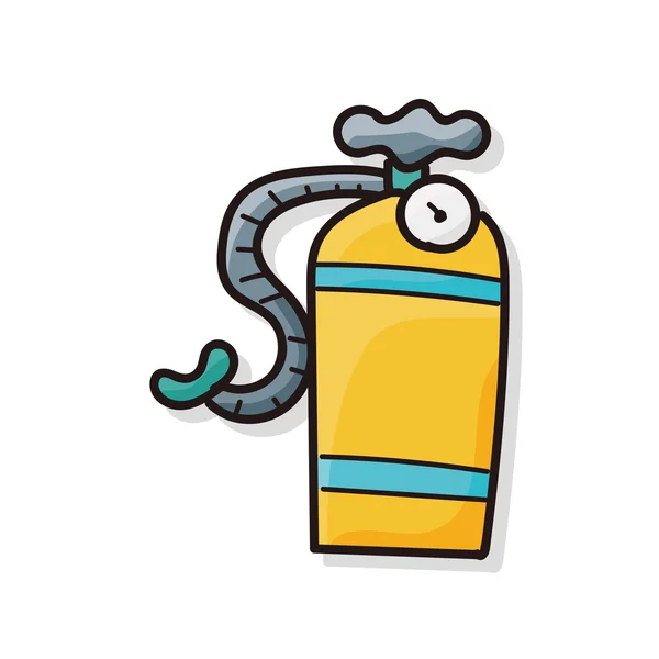 Syre cylinder färg doodle — Stock vektor