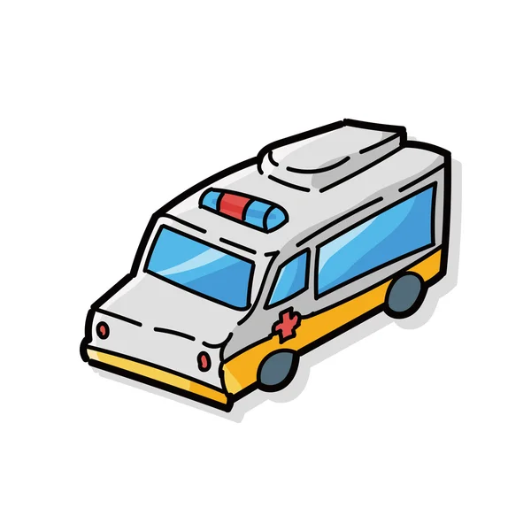 Ambulance color doodle — Stock Vector