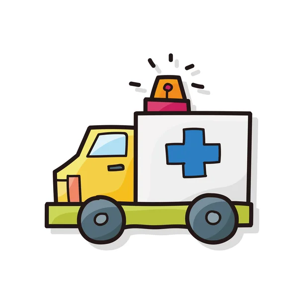 Ambulance color doodle — Stock Vector