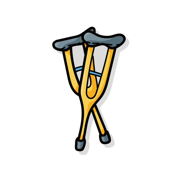 Crutch colore scarabocchio — Vettoriale Stock