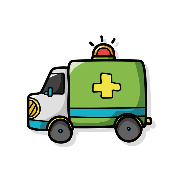 Ambulance color doodle — Stock Vector