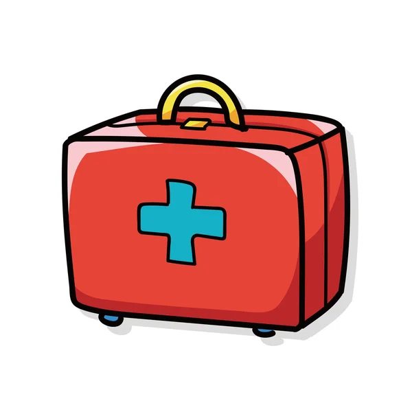 Kit de primeros auxilios doodle — Vector de stock