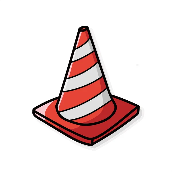 Doodle cor cone de segurança — Vetor de Stock