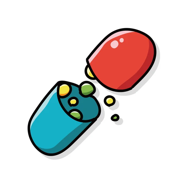 Médicament couleur doodle — Image vectorielle