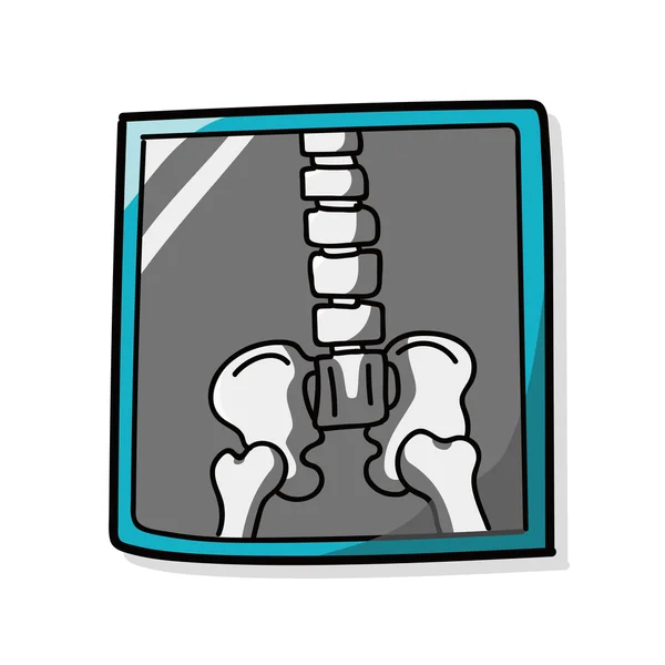 X-ray bone color doodle — стоковый вектор