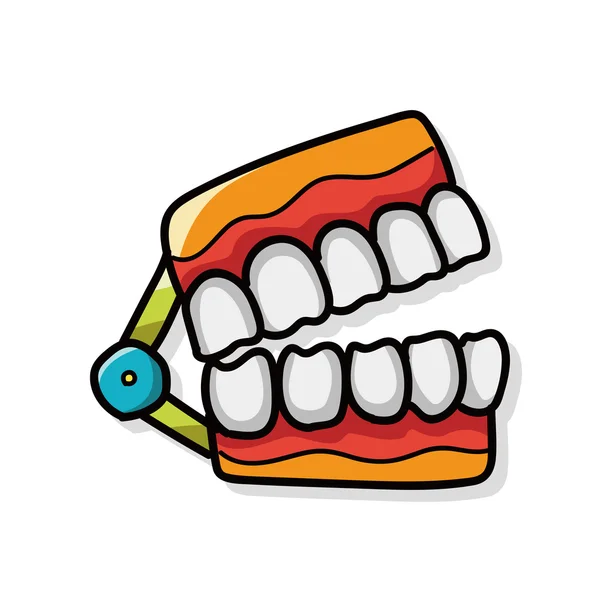 歯の色の落書き — ストックベクタ