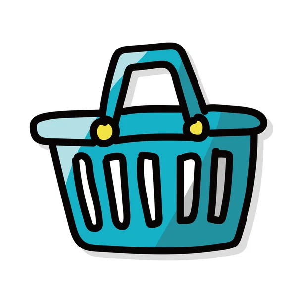 Carrito de compras color doodle — Vector de stock