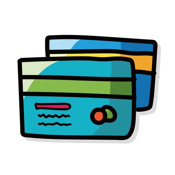 Tarjeta de crédito color doodle — Vector de stock