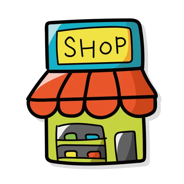Shop Κατάστημα χρώμα doodle — Διανυσματικό Αρχείο