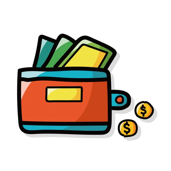 Wallet color doodle — Stock Vector