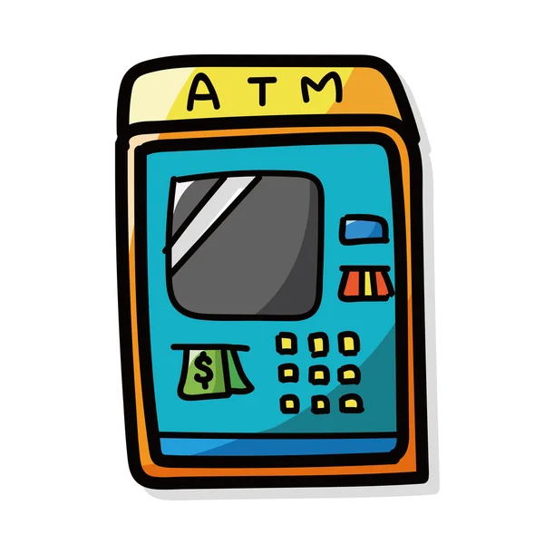 Garabato de color ATM — Vector de stock