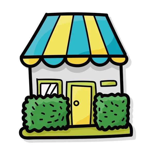 Shop butik färg doodle — Stock vektor