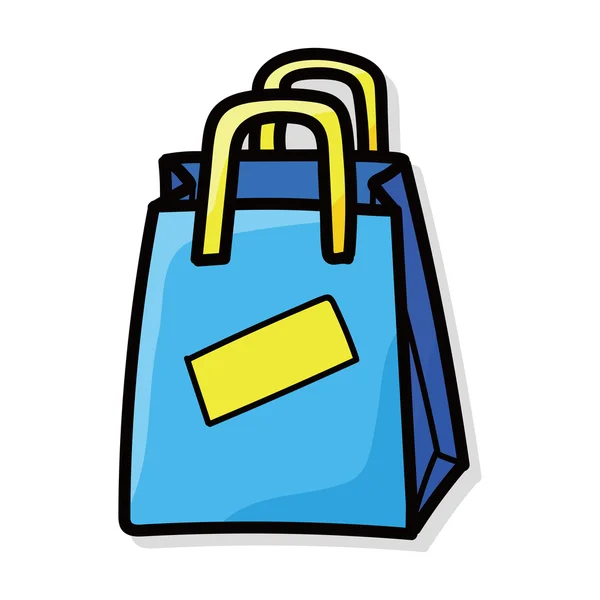 Doodle χρώμα τσάντα για ψώνια — Διανυσματικό Αρχείο