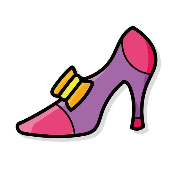 Chaussures à talons hauts couleur doodle — Image vectorielle