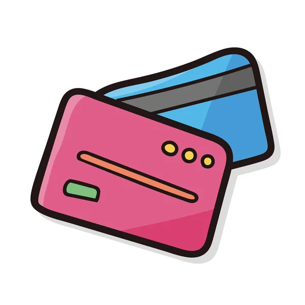 Tarjeta de crédito color doodle — Vector de stock