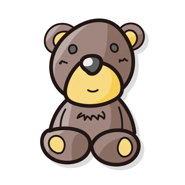 Teddy bear color doodle — Stock Vector